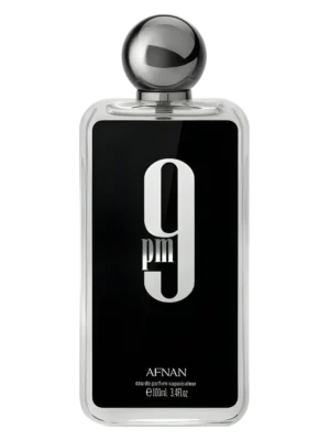 Afnan 9PM Eau de Parfum para Hombres – Perfume Dulce y Nocturno Botella de perfume Afnan 9PM, fragancia masculina dulce con vainilla, tonka y notas afrutadas.